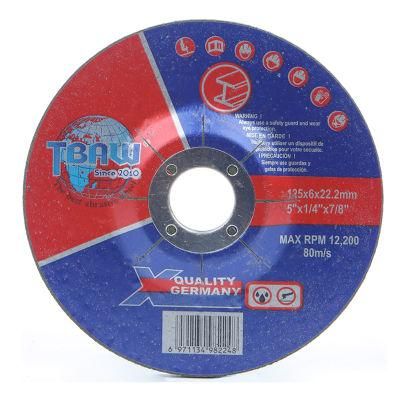 China Manufacturer Abrasives Cutting 125X6.0X22.2mm Abrasive Metal Cutting Disc Grinding Wheel