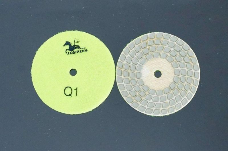 Qifeng 4′ ′ Four-Step Diamond Dry Resin Polishing Pads for Nature Stones