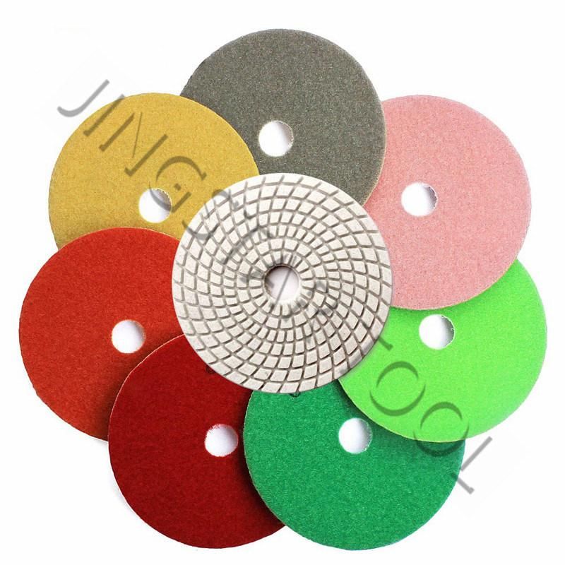 75mm 100mm 125mm 7 Steps Diamond Polishing Pad for Engineered Stone Es Artificial Stone Quartz