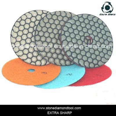 4&quot; 3 Steps Thicker Diamond Velcro Resin Dry Polishing Pad