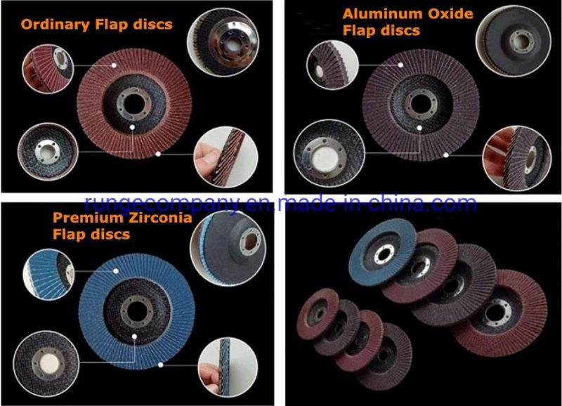 Power Electric Tools Parts Flap Disc 5" Type 29 Zirconia Abrasive Grinding and Flap Sanding Disc Wheel, 40/60/80/120 Grits