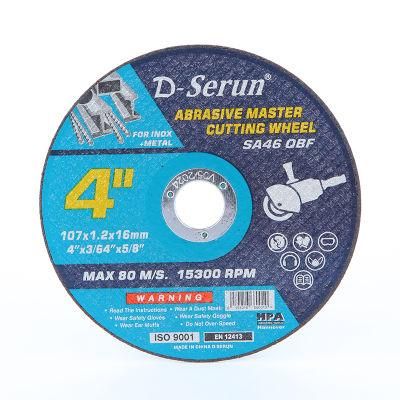 4&quot; Cutting Wheel Black Cutting Disc for Stainless Steel