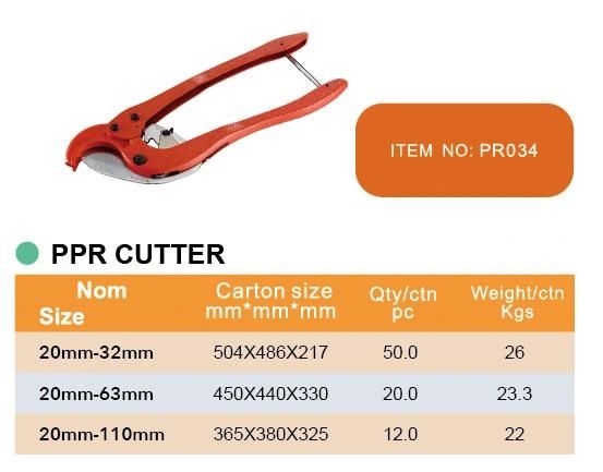 Era Piping Systems PPR Pipe Fitting PPR Cutter Dvgw (DIN8077/8088)