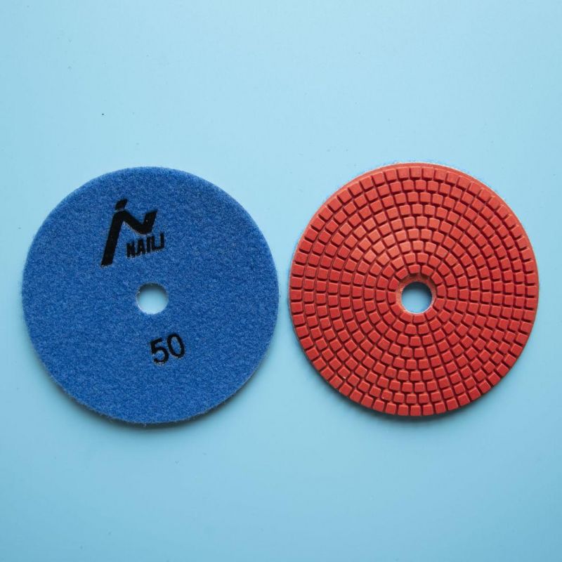 Qifeng Manufacturer Power Tools 5 Inch/125 mm 7 Steps Diamond Wet Polishing Pad for Stones