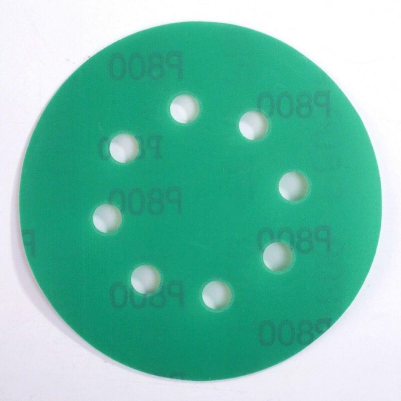 Abrasive Round Hook and Loop Green Film Backing 36 /600 Grit Fine Velcro Velcro Disc