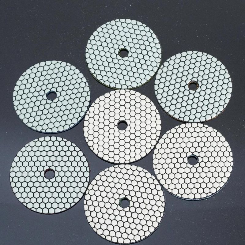 4 Inch 7 Steps Diamond Resin Bond Dry Polishing Pads for Granite and Marble