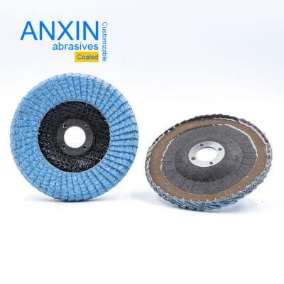 Chinese Half-Curved Ceramic Flap Disc in Blue Corlor