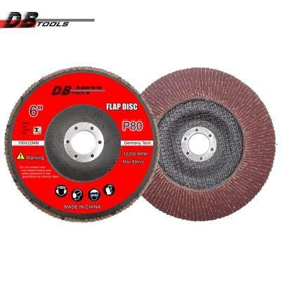 6&quot; 150mm Emery Grinding Wheel Flap Disc 22mm Arbor Abrasive Alumina Oxide for Metal Iron P80