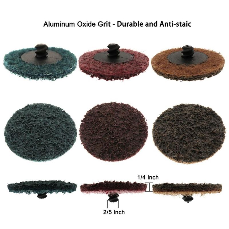 46PCS Sanding Discs Set 2 Inches Quick Change Disc Surface Conditioning Discs with 1/4 Inch Shank Holder for Surface Prep