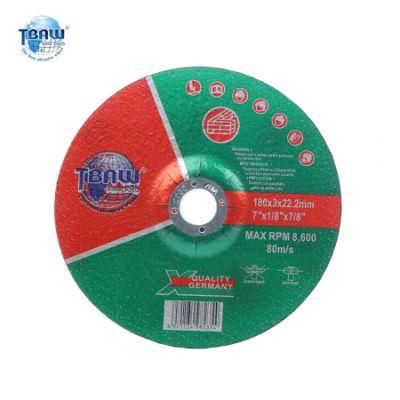 Factory 7&quot;180X3.0X22.23mm Disco Cutting Discs Grinding Wheels Ruedas Rust for Stainless Steel and Metal