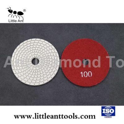 White Working Color Helical Teeth Granite and Marble Wet Diamond Polishing Pad