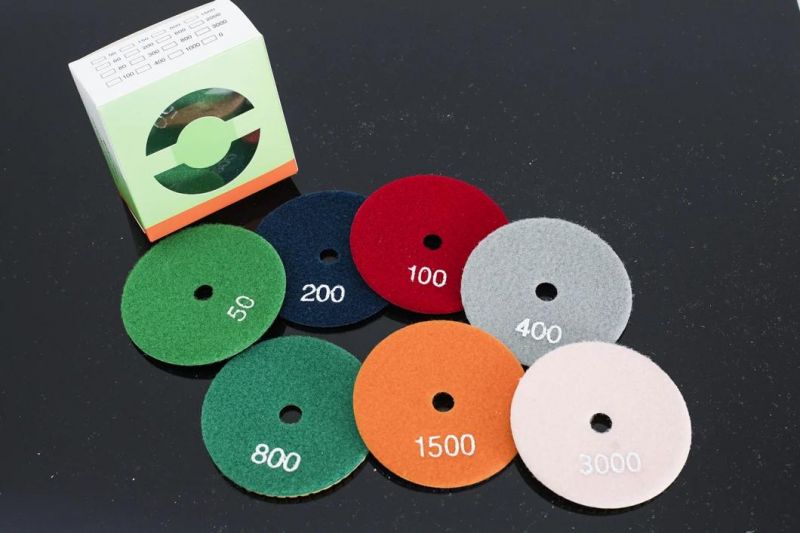 Top Manufacturer Qifeng Factory Price 3"Diamond Stone Power Tool Granite Marble Wet Used Flexible Polishing Pads