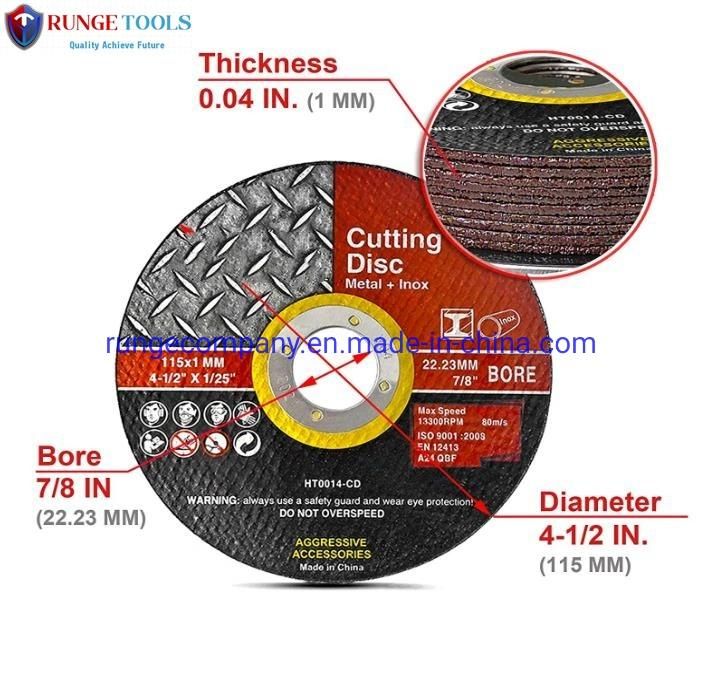 4.5 Inch Abrasive Power Tools Cutting Discs for Fiberglass Steel Iron Plastic Stainless Steel Metal