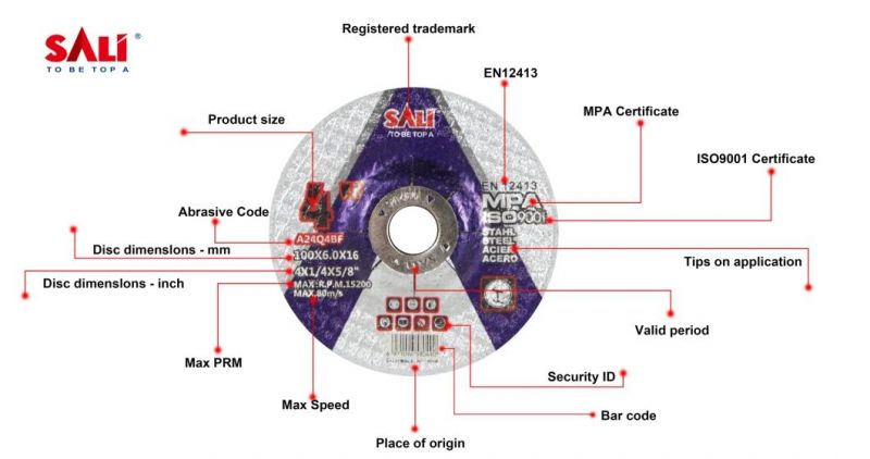 Sali Quality Abrasive Grinding Wheel for Metal