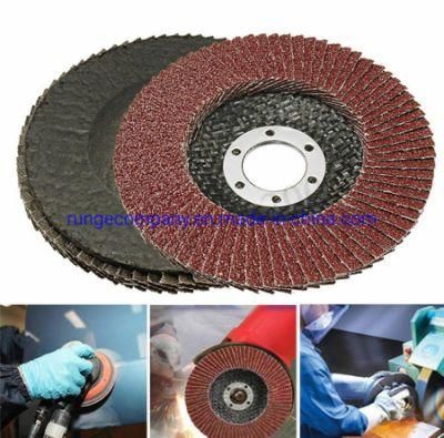 Power Electric Tools Parts 4.5inch T29 Aluminium Oxide Grinding Wheel Flap Disc with 40/60/80/120 Grits for Angle Grinder