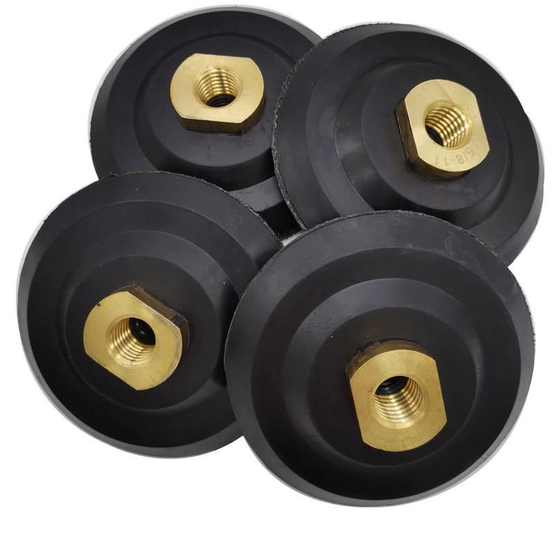 Durable Abrasive Flexible Polishing Pad 4 Inch 100mm Rubber Backer Pad M10 M14 M16 5/8-11 Connector