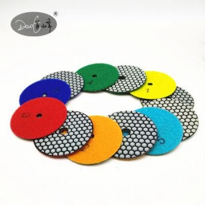 Daofeng 3inch 80mm Granite Dry Polishing Pads for Quartz (hexagon)