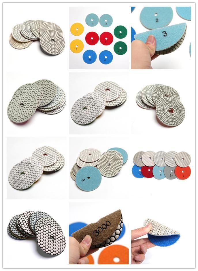 China Promote 125mm Wet Marble Quartz Granite Diamond 3 Marble Polishing Pads