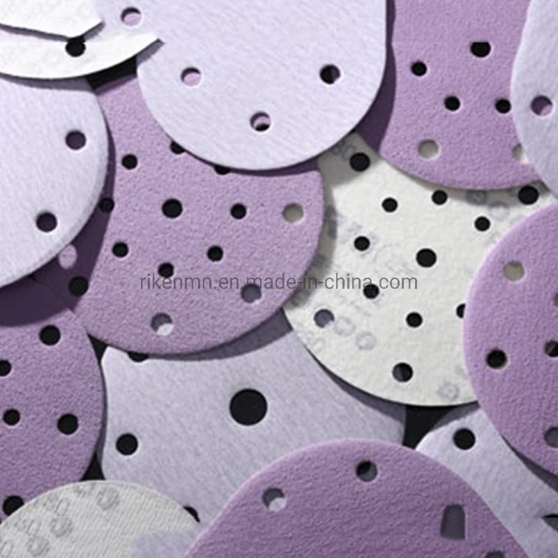 Wholesale 6" Self Adhesive Abrasive Paper Purple Ceramic Sandpaper Abrasive Sanding Disc 150mm for Dry Wall