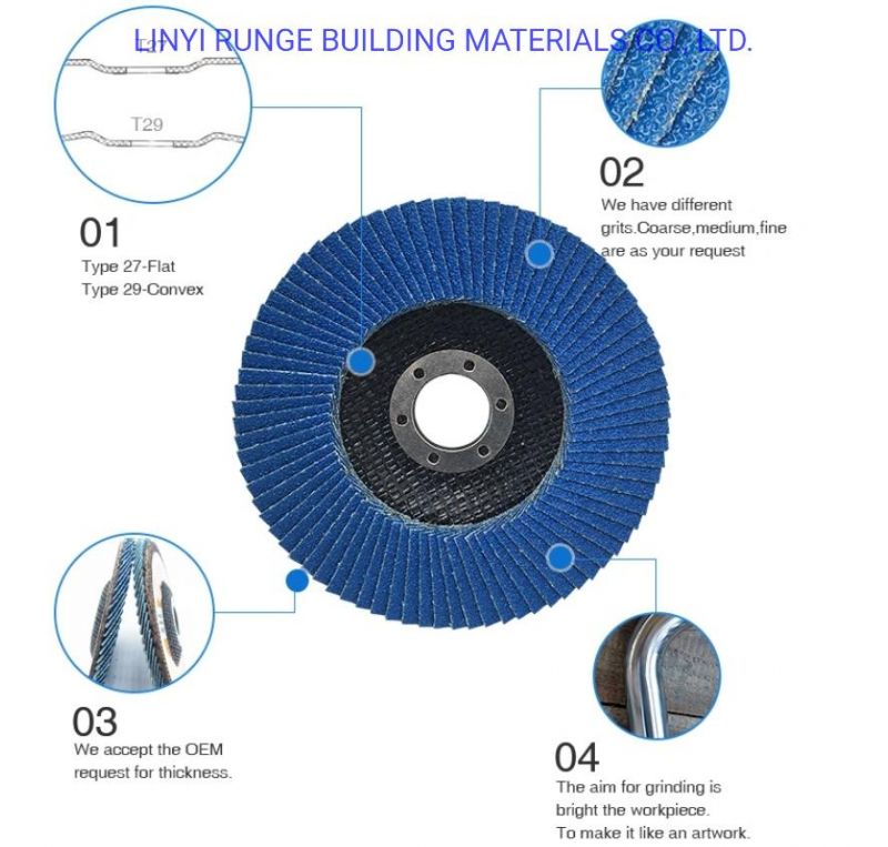 4 1/2 Flap Disc T29 Zirconia Angle Grinder Sanding Disc (40 60 80 120 Grit) , Abrasive Grinding Wheel