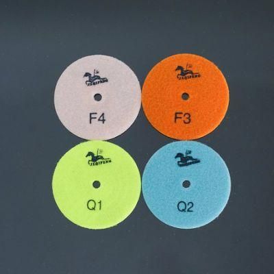 Top Qifeng 4 Inch/100mm 4 Steps Diamond Tools Polishing Pads for Nature Stones