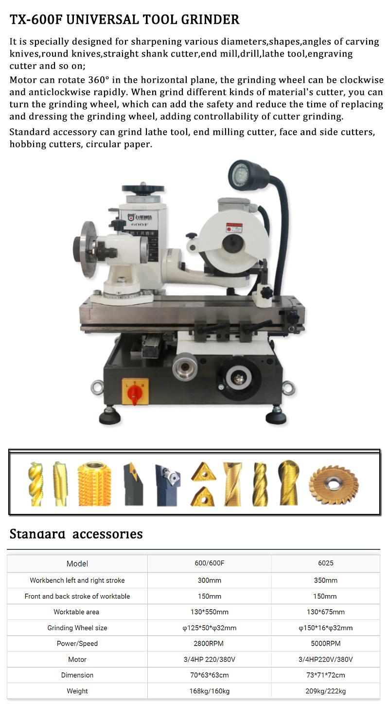 Txzz Tx-600f Multi-Functional High Speed Universal Tool Grinder with CE Certificate