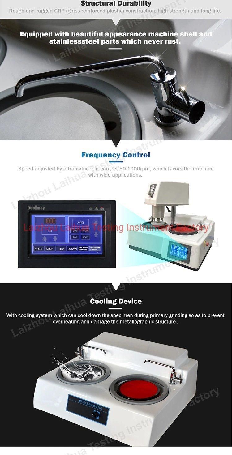 MP-2b Double Disc Metallographic Grinding Polishing Machine with Certification