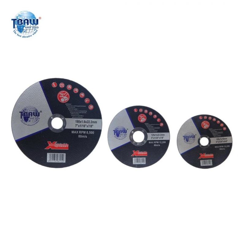 Tbaw Alumina 5 Inch 125 mm Disco De Corte Abrasive Fiber Disc Inox Steel Cutting Disk Cutting Wheel with MPa