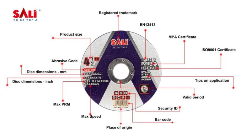 Sali 9" 230mm Cutting Disc for Metal and Stainless Steel
