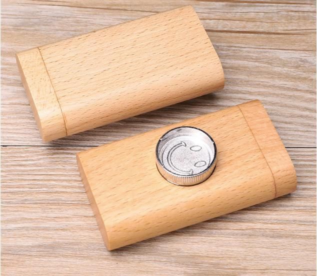 Wooden Cigarette Case with Cigarette Grinder, Pipe and Smoking Set