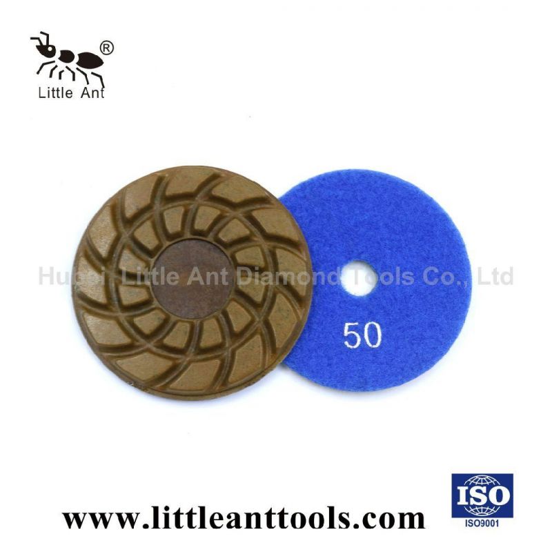 Diamond Flower Type Hook & Loop Backe Wet Polishing Pads