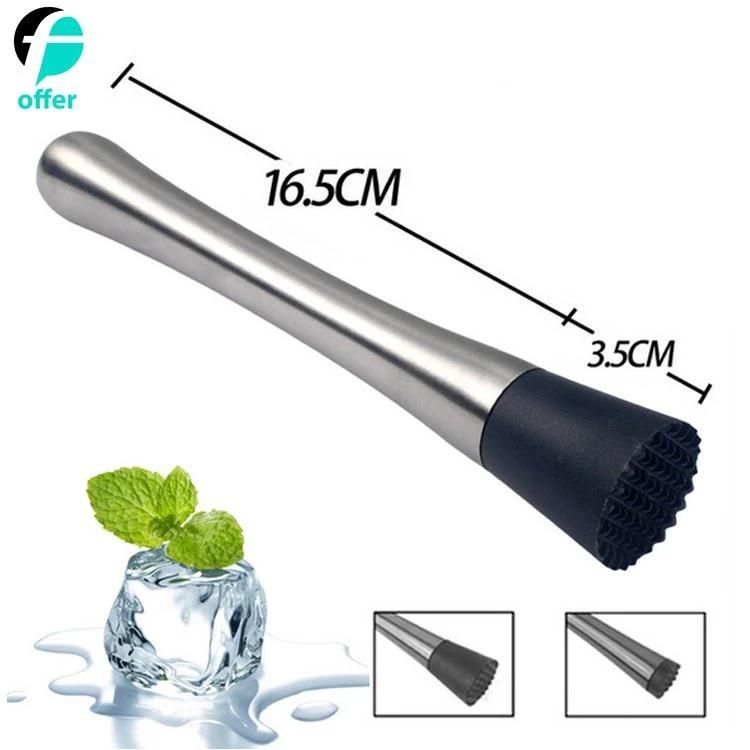 Stainless Steel Fruit Crusher, Bar Tools for Home Kitchen Muddler for Cocktails