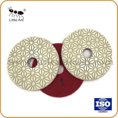 3 Steps Diamond Polishing Pad Flower Design Wet Used Diamond Tool for Granite Marble Engineered Stone.