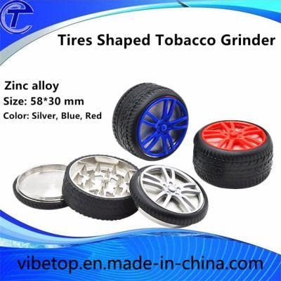 2018 Newest Style 3 Layers Tires-Shaped Zinc Tobacco Grinder