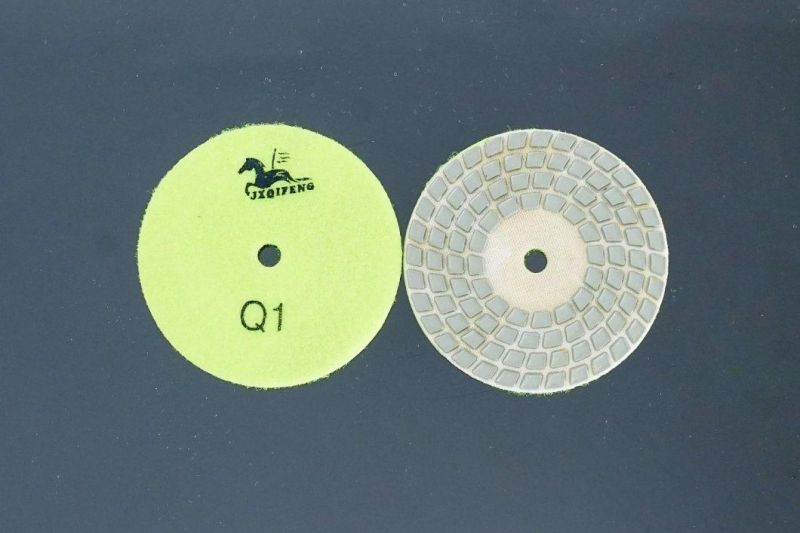 Qifeng 4 Steps Diamond Tools Power Tool Dry Polishing Pads for Granite/ Marble
