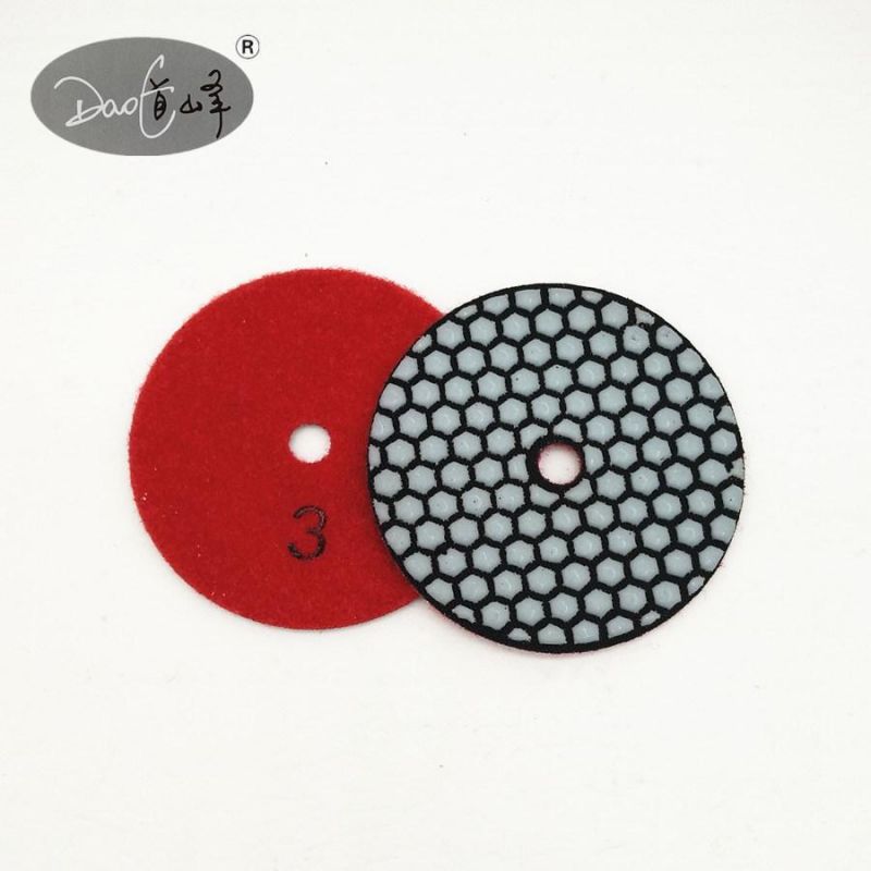 Daofeng 3inch 80mm Granite Dry Polishing Pads for Quartz (hexagon)