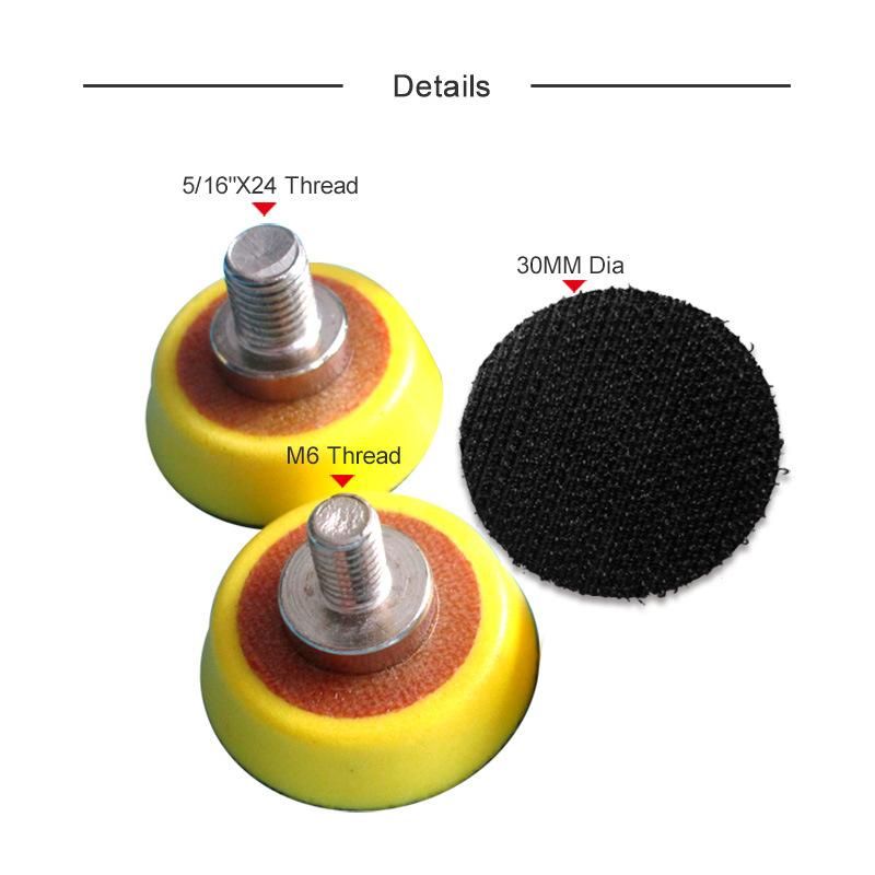 1 Inch 25mm Hook & Loop Backup M8/M6 Thread Sander Polisher Sanding Backing Pad