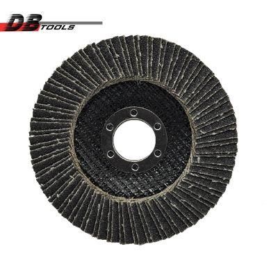 4&quot; Flap Disc Double Sheets Black Color 90mm Glassfiber with Paper Backing Silicon Carbide