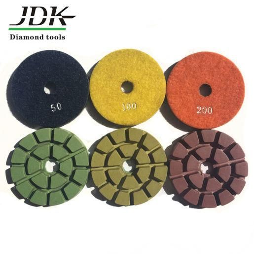 100mm Diamond Wet Floor Polishing Pads for Granite, Grit 50-3000