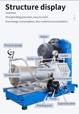 Horizontal Disc Type Pigment Grinding Sand Bead Mill Machine