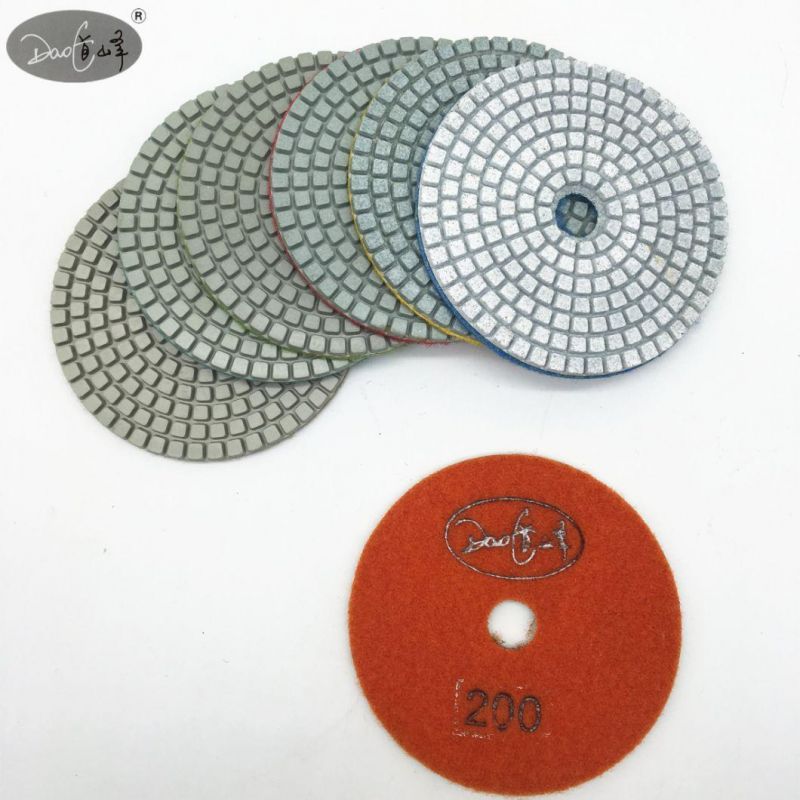 Daofeng 5inch 125mm Stone Polishing Pads for Granite Marble Quartz