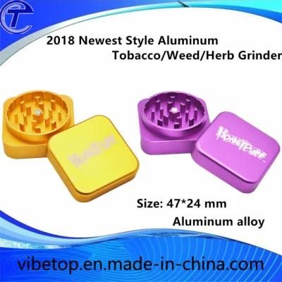 2018 Newest Style Aluminum Square 2 Layers Tobacco/Weed/Herb Grinder