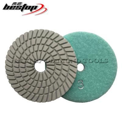 4 Inch spiral White Three Step Granite Wet Polishing Pad