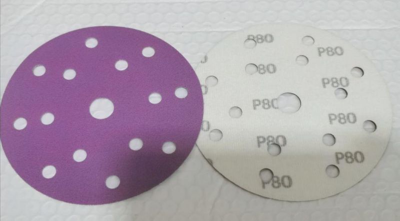 150mm Purple Ceramic Sanding Disc for Car Body-3m 745u Quality Sandpaper for Automobile Refinishing