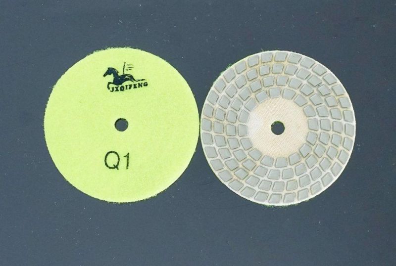 Qifeng 4 Steps Diamond Resin Bond Dry Polishing Pads for Granite and Marble