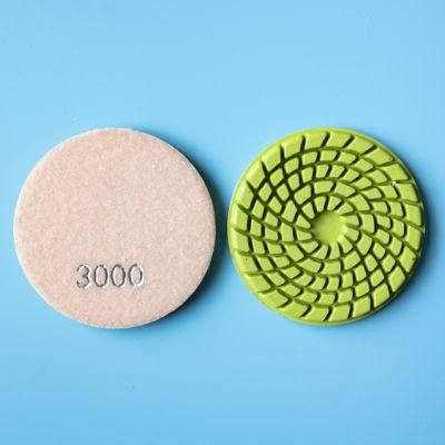 Qifeng Power Tool 3&quot; Abrasive Flexible Resin Bond Concrete Diamond Polishing Pad for Concrete Floor