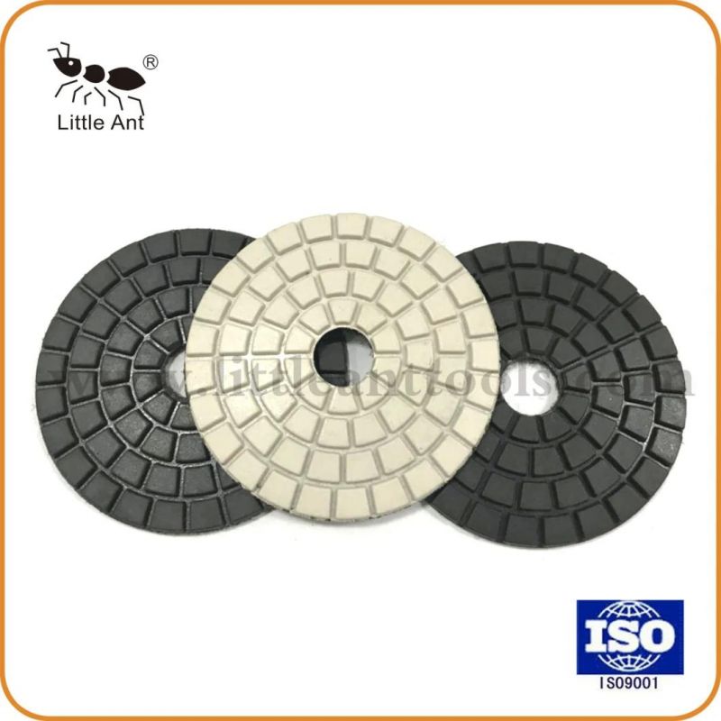 4 Inch White/Black Quartz Diamond Polishing Pad with Buff Grit