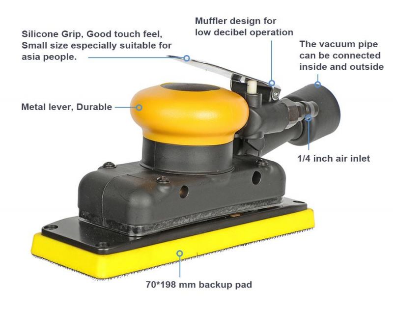 70X198mm Central Vacuum Square Air Orbital Sander