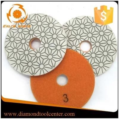 3 Steps Diamond White Flower Resin Wet Polishing Pad