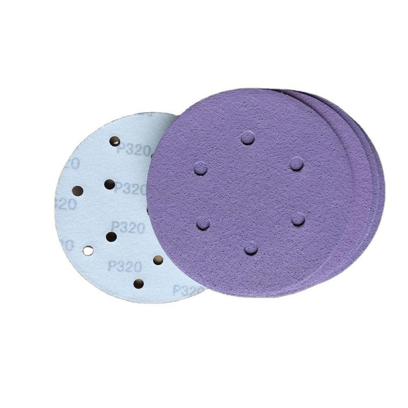 5 Inches Ceramic Abrasive Sanding Disc Purple Coated Sandpaper Polishing Automobile